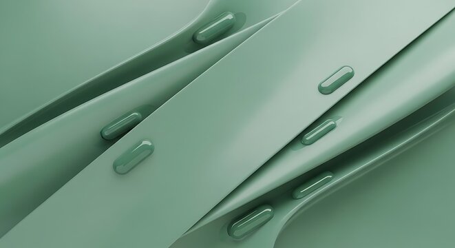 Close-up of capsules on droppers in green background
