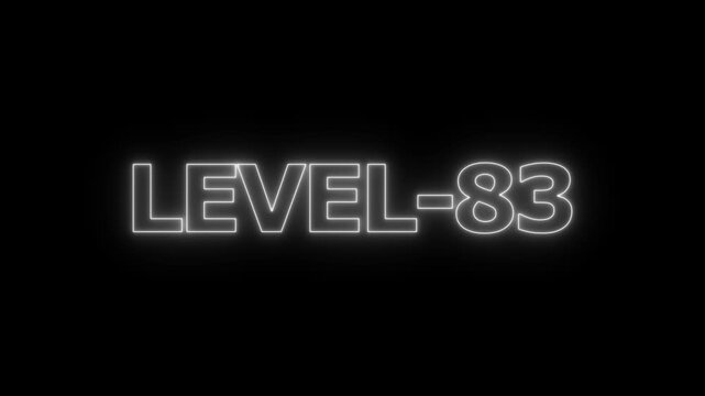 White neon outline text displaying level 83 on a solid black background for gaming interface