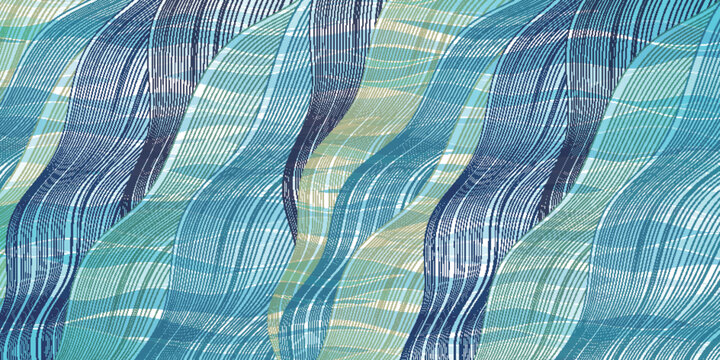 Abstract Blue Wave Pattern Background Illustration