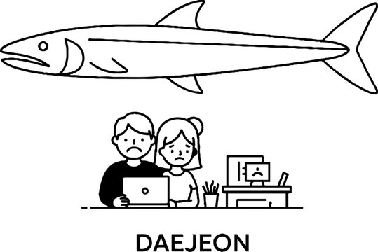 Daejeon City Life and Large Hairtail Fish