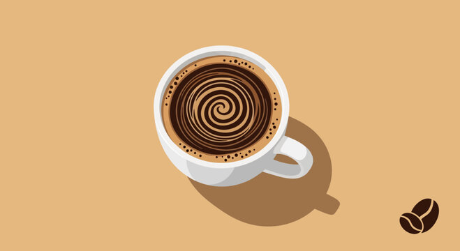 A cup of coffee with swirl.