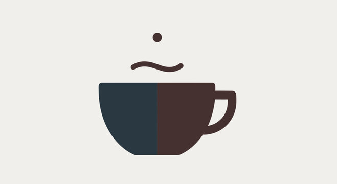 Brown Coffee Cup Icon Design Element.
