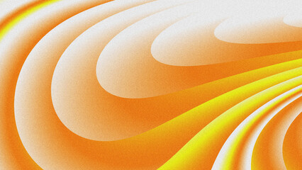 Smooth abstract wave pattern background in neon lemon yellow, orange, and white, with a retro grainy texture. © yun visual