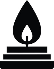 Fototapeta premium Burning candle flame icon for meditation or spiritual peace concept