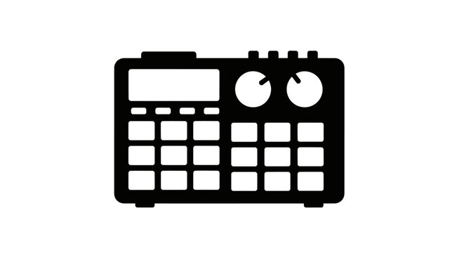Minimalist Black Music Sampler Drum Machine Icon