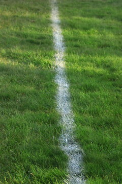 Painted border line on an outdoor sports field