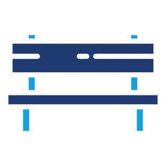 Obraz premium Bench Blue Color Icon