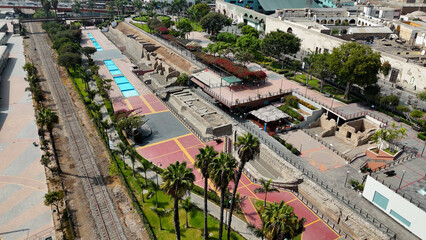 Fototapeta premium La Muralla Park In Metropolitan Region Of Lima In Peru. Historic Center Landscape. Tourism Travel. La Muralla Park. La Muralla Park In Metropolitan Region Of Lima In Peru.