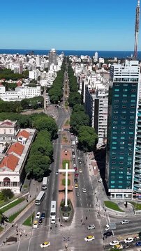 The Pope Cross At Montevideo In Maldonado Uruguay. Three Crosses Terminal. Downtown Cityscape. Cultural Heritage Skyline. The Pope Cross At Montevideo In Maldonado Uruguay. Pope Square.