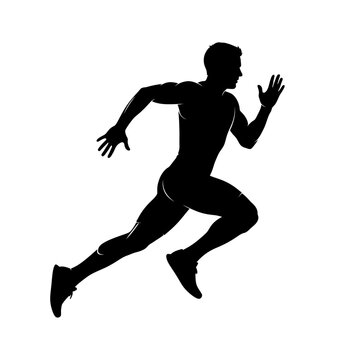Man Running Sprinting Fast Pace.