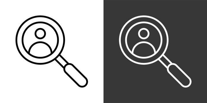 Recruitment Employee Black And White Icon Set Collection Pack Vector Illustration