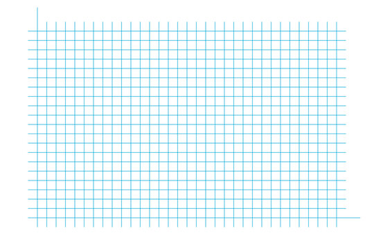 Simple coordinate grid template on transparent background