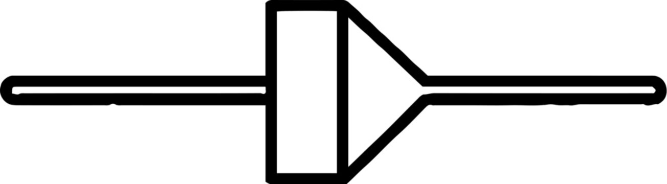 Electronic diode component circuit symbol icon