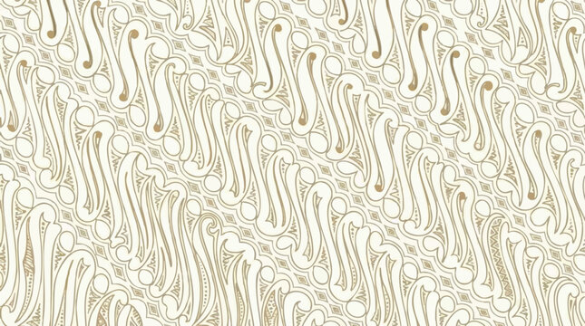 Traditional Indonesian batik parang pattern in soft cream and white