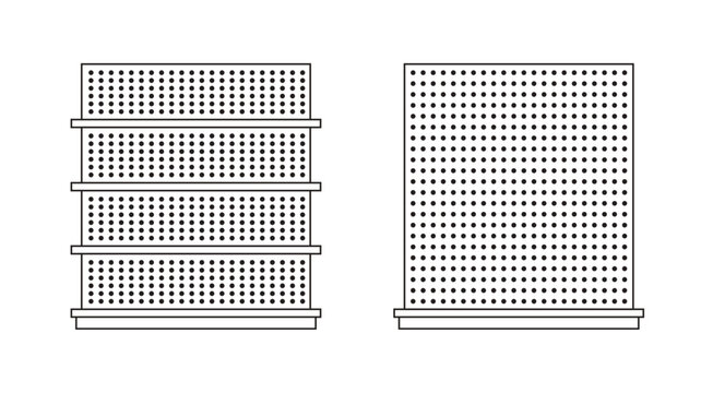 Illustration peg board wall line stroke minimalist unique isolated