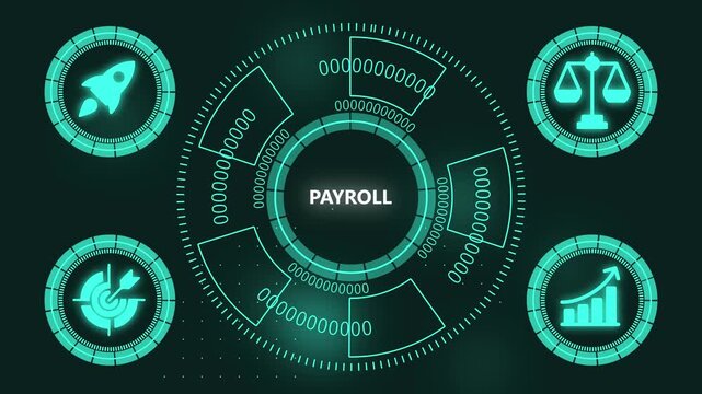 Payroll digital interface with hud and financial growth