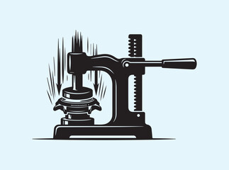 Fototapeta premium Isolated black outline of a watch case press for clean graphic design in transport branding and promotional infrastructure marketing materials and horology guides