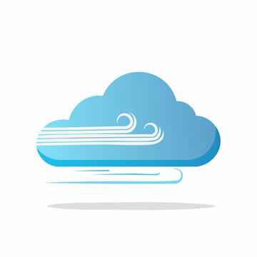 Cloud with wind icon