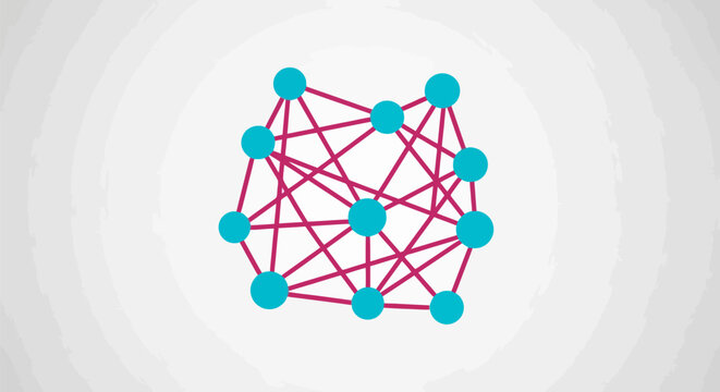 Abstract network of interconnected nodes representing data and communication.