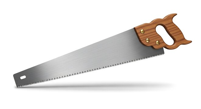 Hand saw with transparent background