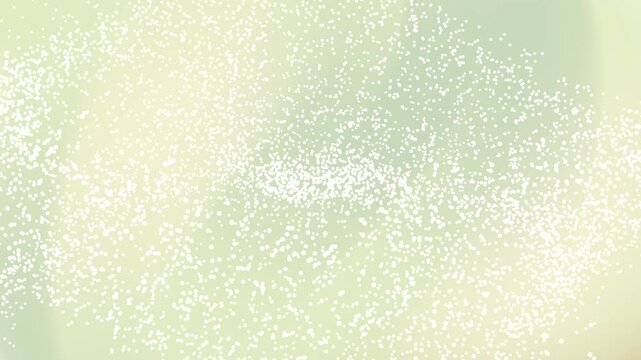 Particles Flow and Shimmer Across a Soft Cream and Light Green Gradient Background Creating an Ethereal and Dreamy Abstract Motion Graphic for Modern Presentations