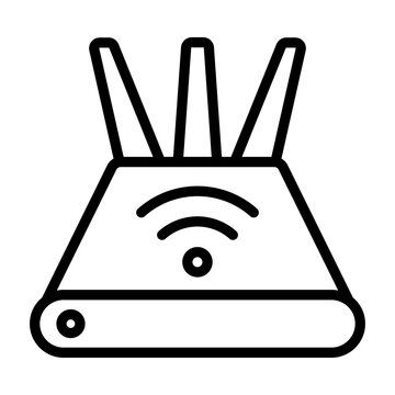 Router Icon - Black Outline