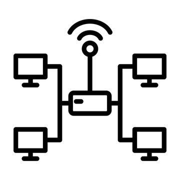 Extranet Icon - Black Outline