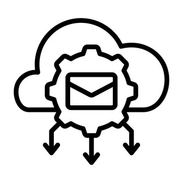 Smtp Icon - Black Outline