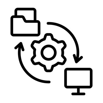 Ftp Icon - Black Outline