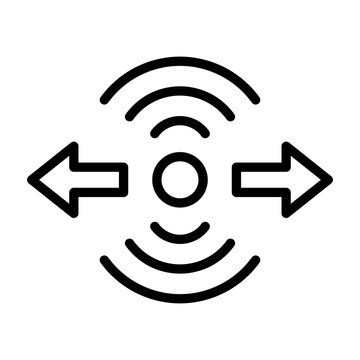 Bandwidth Usage Icon - Black Outline