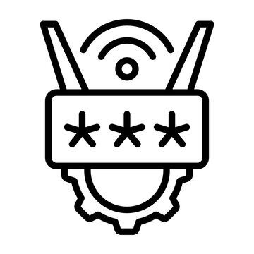 Ip Configuration Icon - Black Outline