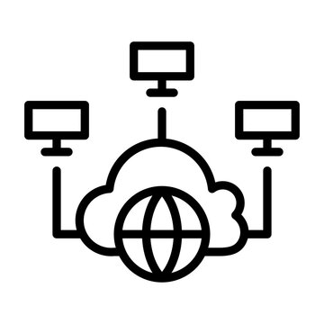 Vlan Icon - Black Outline