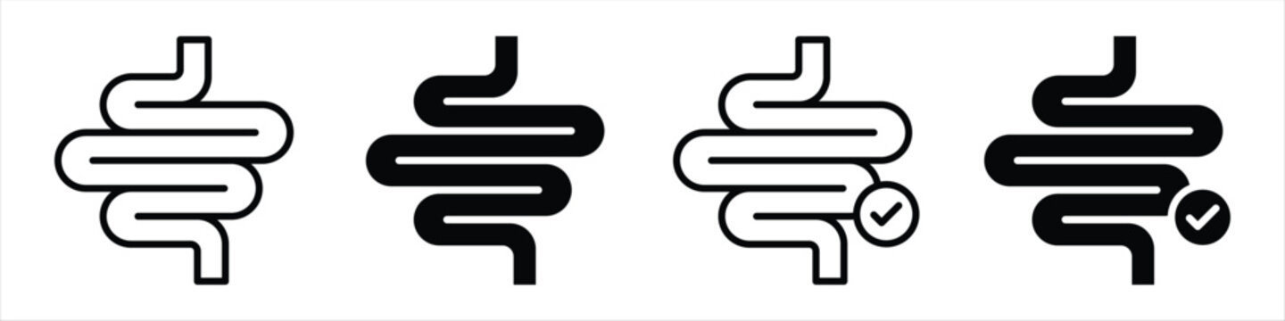 Good digestion Icon Set. Symbol isolated white background. vector illustration. color editable.