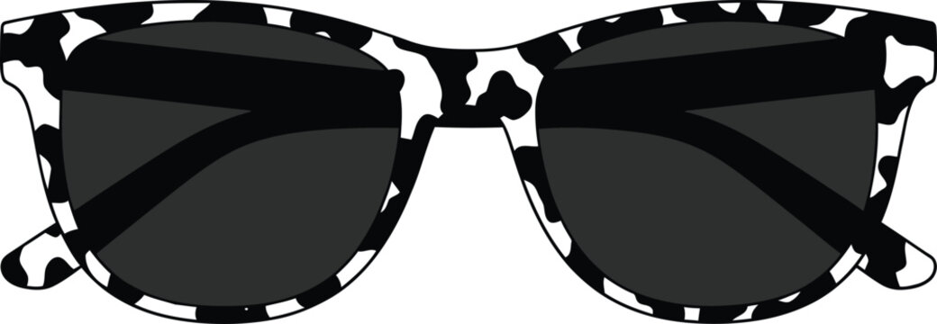 Stylish sunglasses with a cow print pattern and dark lenses for summer fashion