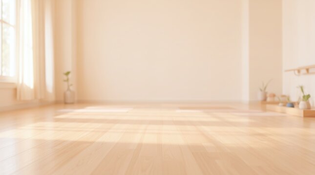 Zen Yoga Empty Space Cozy Wellness Studio Wooden Floor Variation 315