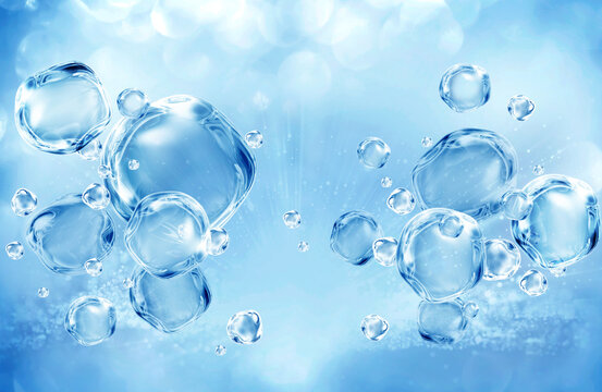 blue bubble molecule background for cosmetic product