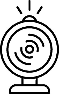 Webcam icon with signal waves and activity indicator