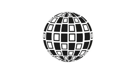 Obraz premium Black and white geometric sphere design.