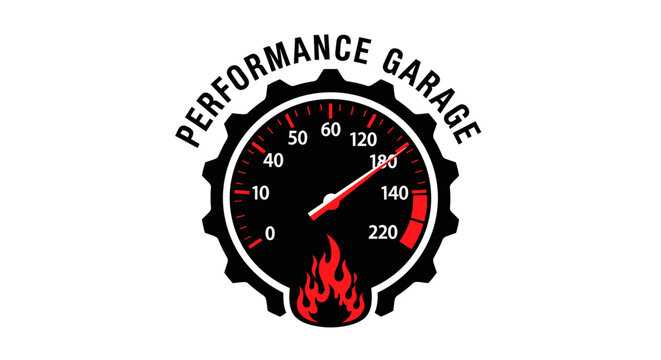 Speedometer gauge with flame design.