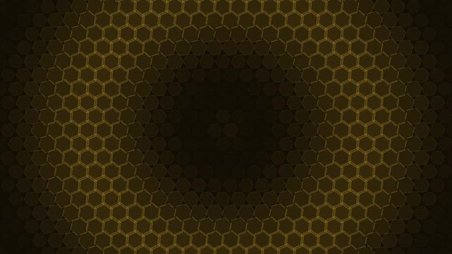 Luxury Gold Hexagon Grid Background Futuristic Geometric Animation 4K