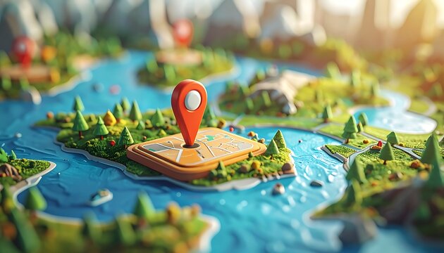 Miniature map with red location pin.