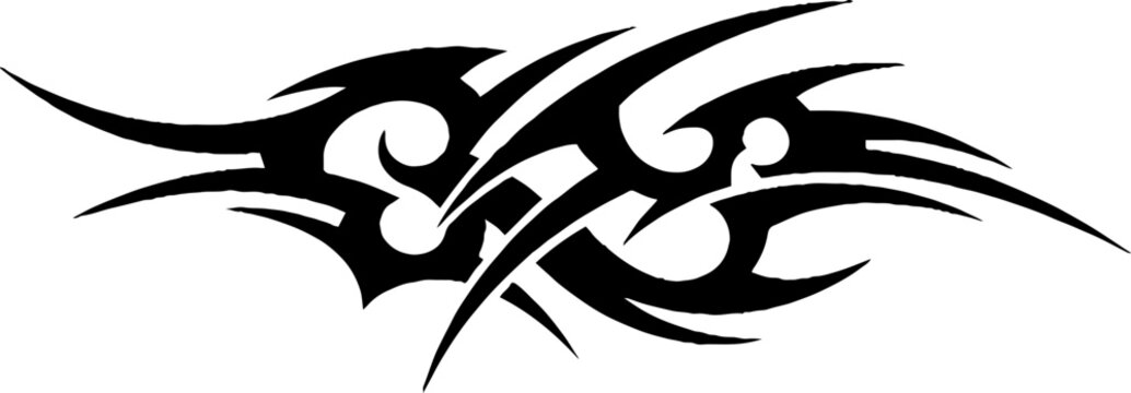 Tribal Tattoo Design Sharp Black Abstract Motif