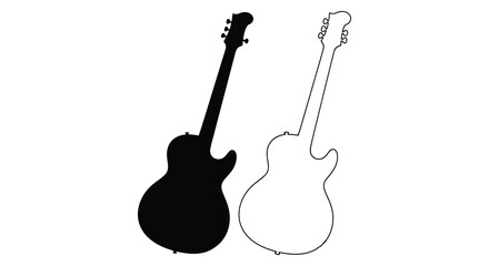 Fototapeta premium Electric guitar silhouettes on a white background silhouette