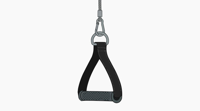 Gym Exercise Equipment Handle: An close-up shot of a heavy-duty exercise equipment handle, with a sturdy carabiner and a comfortable, ergonomic grip, ready for a vigorous workout.