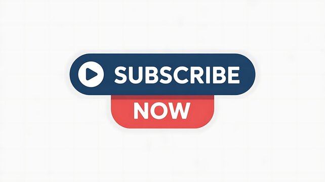Subscribe now button, red and blue call-to-action, web icon, online sign up