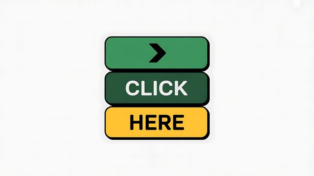 Web button, call to action, green and yellow, click here, website elements