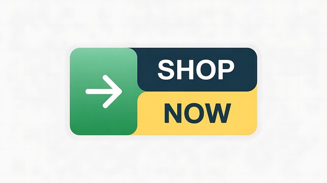 Shopping, Call to Action, E-commerce Button, Green Arrow, Shop Now