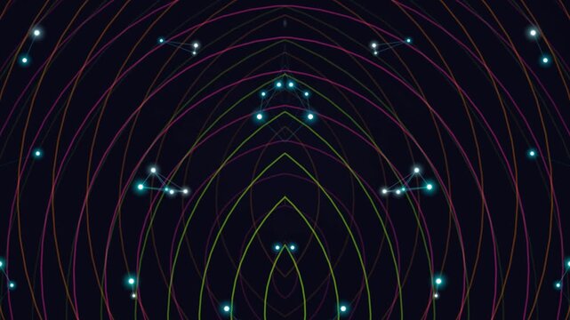 Galaxy Dots Abstract Background Featuring Neon Highway, Black White Dynamic Motion Loop 2K Seamless Video for Creative Design v20260504203621