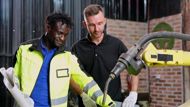 Construction collaboration engineers review plans together industrial site professional interaction indoor setting close-up teamwork