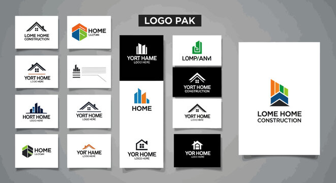Home Construction Logo Pack - Real Estate Building Icons and Branding Elements